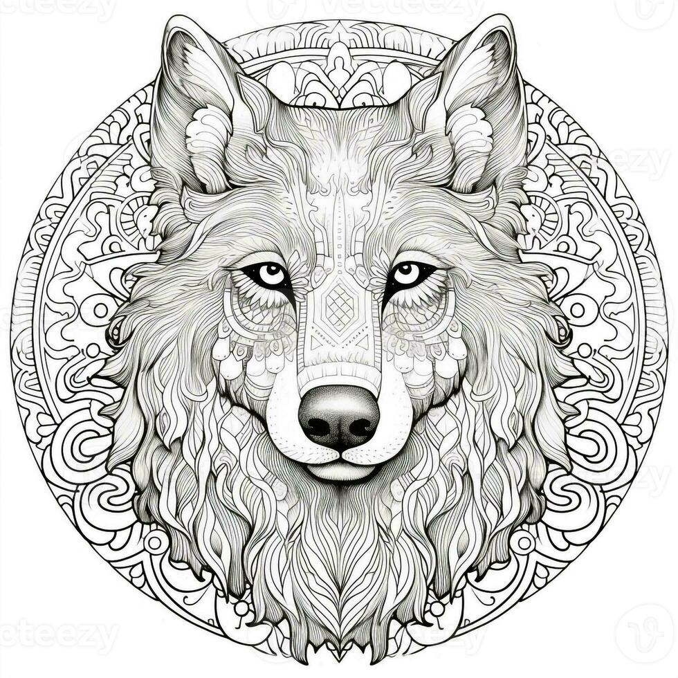 Mandala Dog Coloring Pages photo