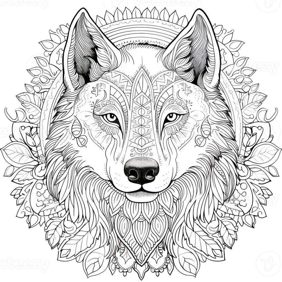 Mandala Dog Coloring Pages photo