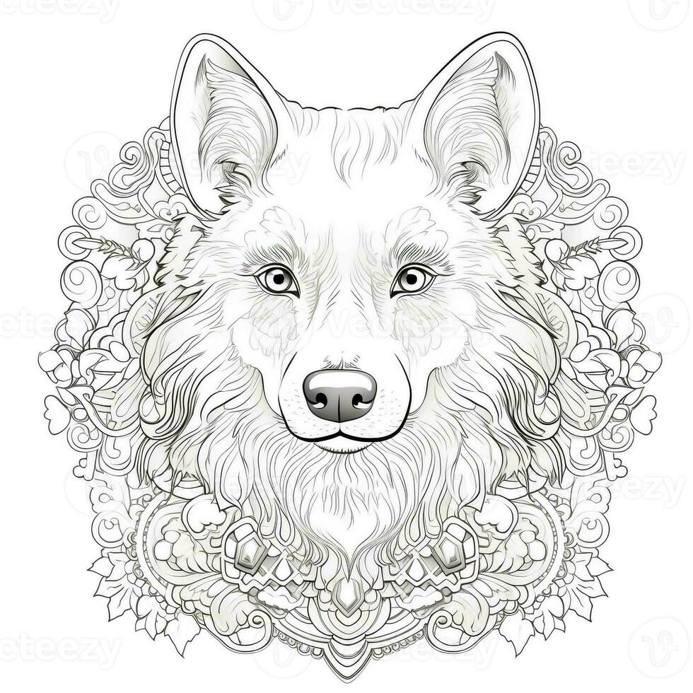 Mandala Dog Coloring Pages photo