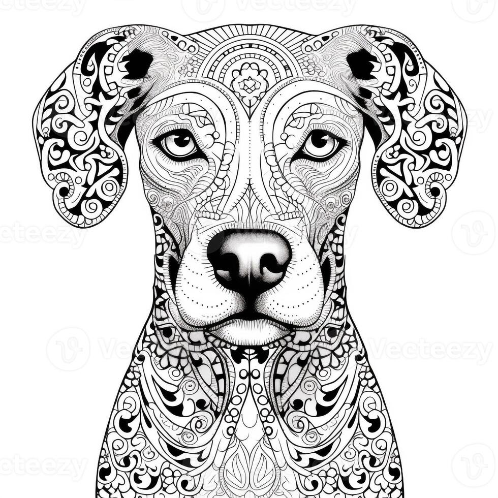 Mandala Dog Coloring Pages photo