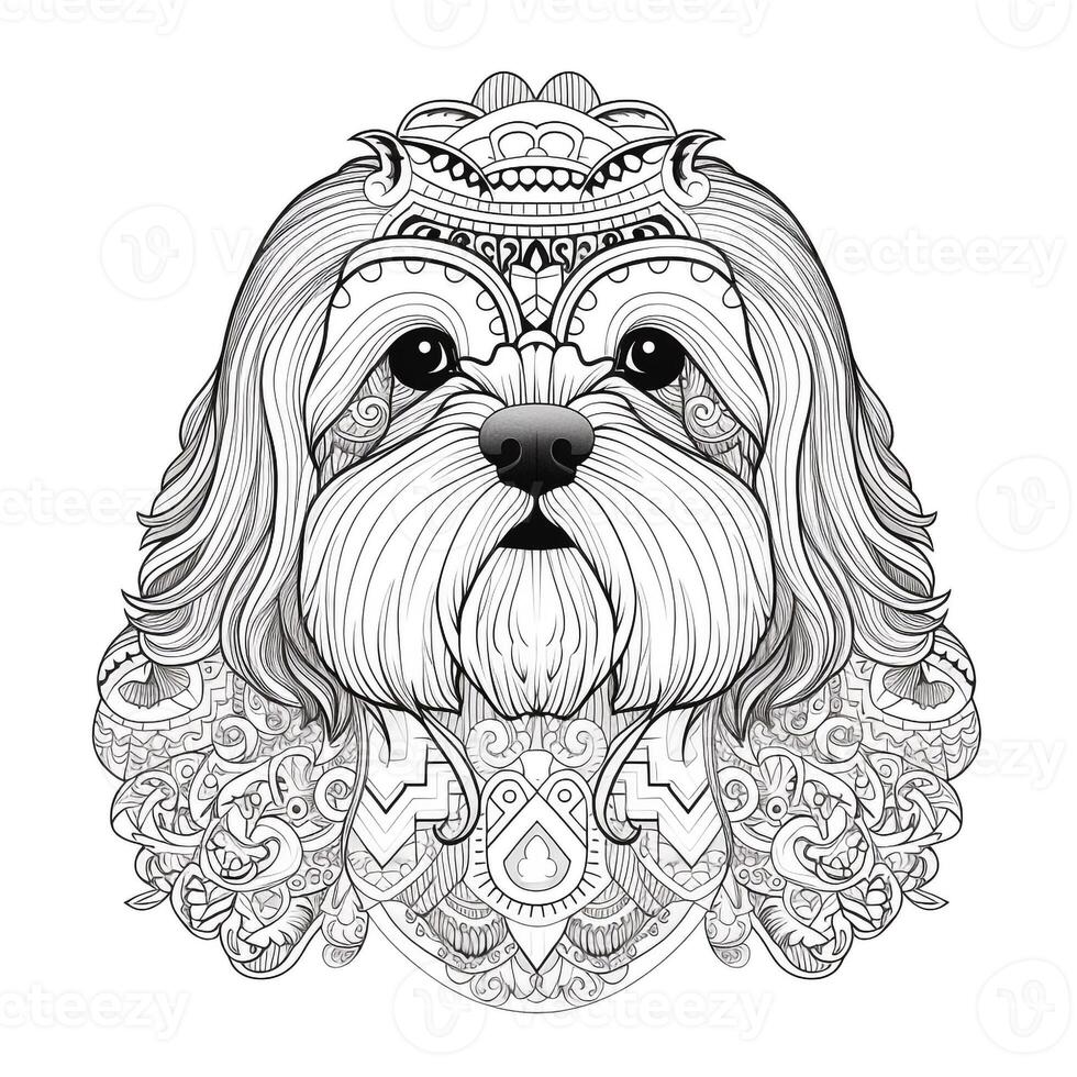 Mandala Dog Coloring Pages photo