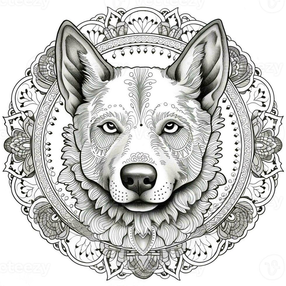 Mandala Dog Coloring Pages photo