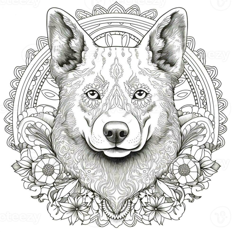 Mandala Dog Coloring Pages photo