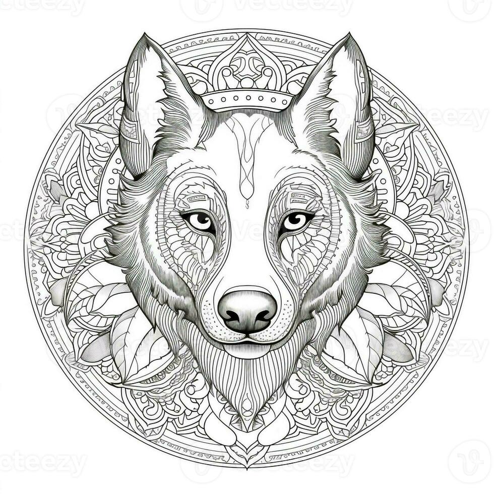 Mandala Dog Coloring Pages photo