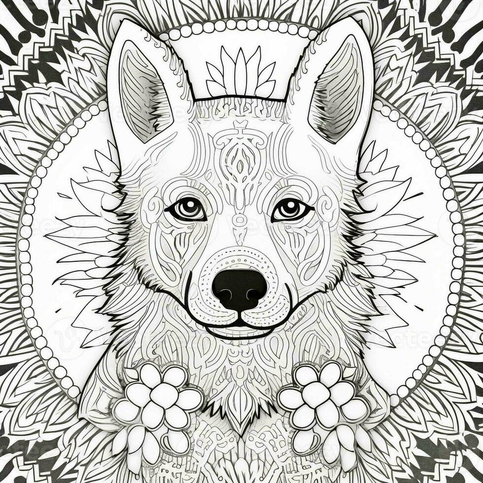 Mandala Dog Coloring Pages photo