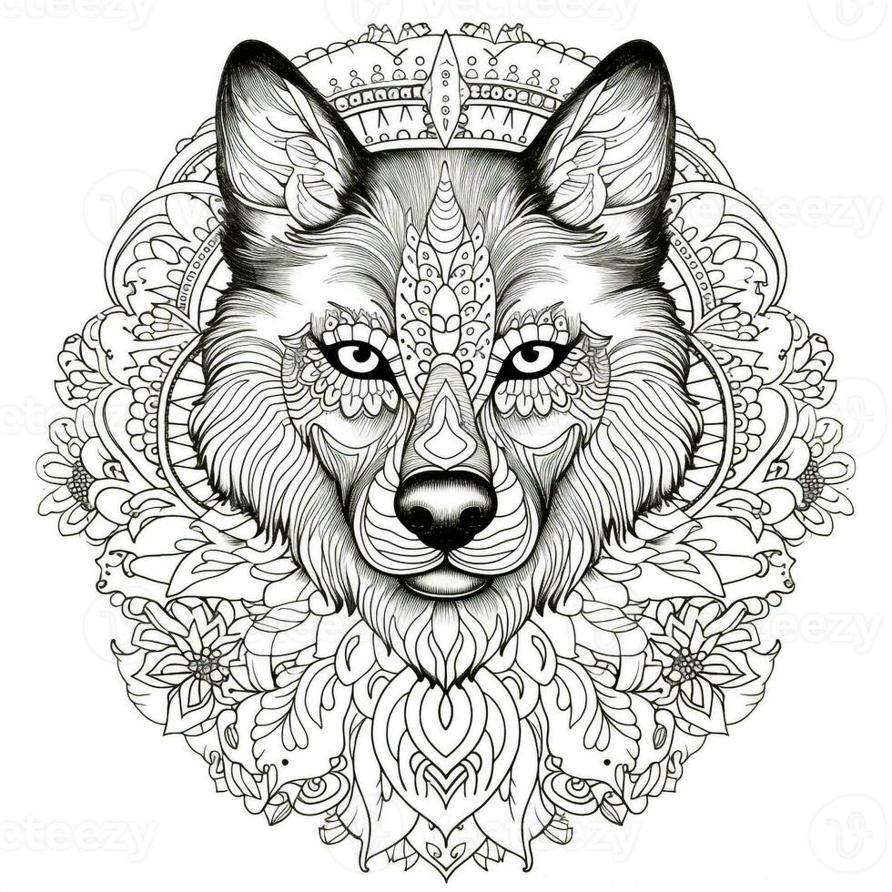 Mandala Dog Coloring Pages photo