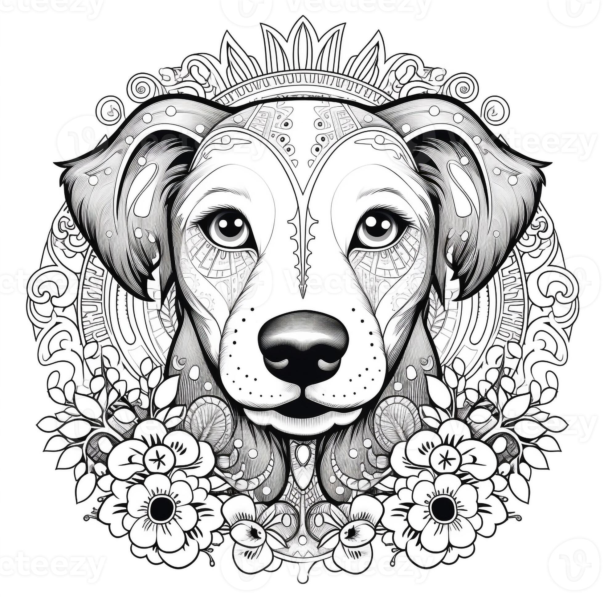 Mandala Dog Coloring Pages 26773757 Stock Photo at Vecteezy