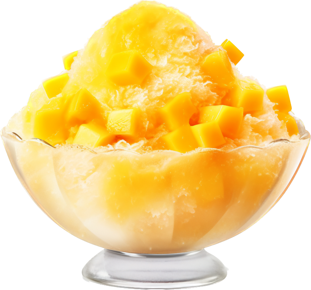 Mango shaved ice png with AI generated.