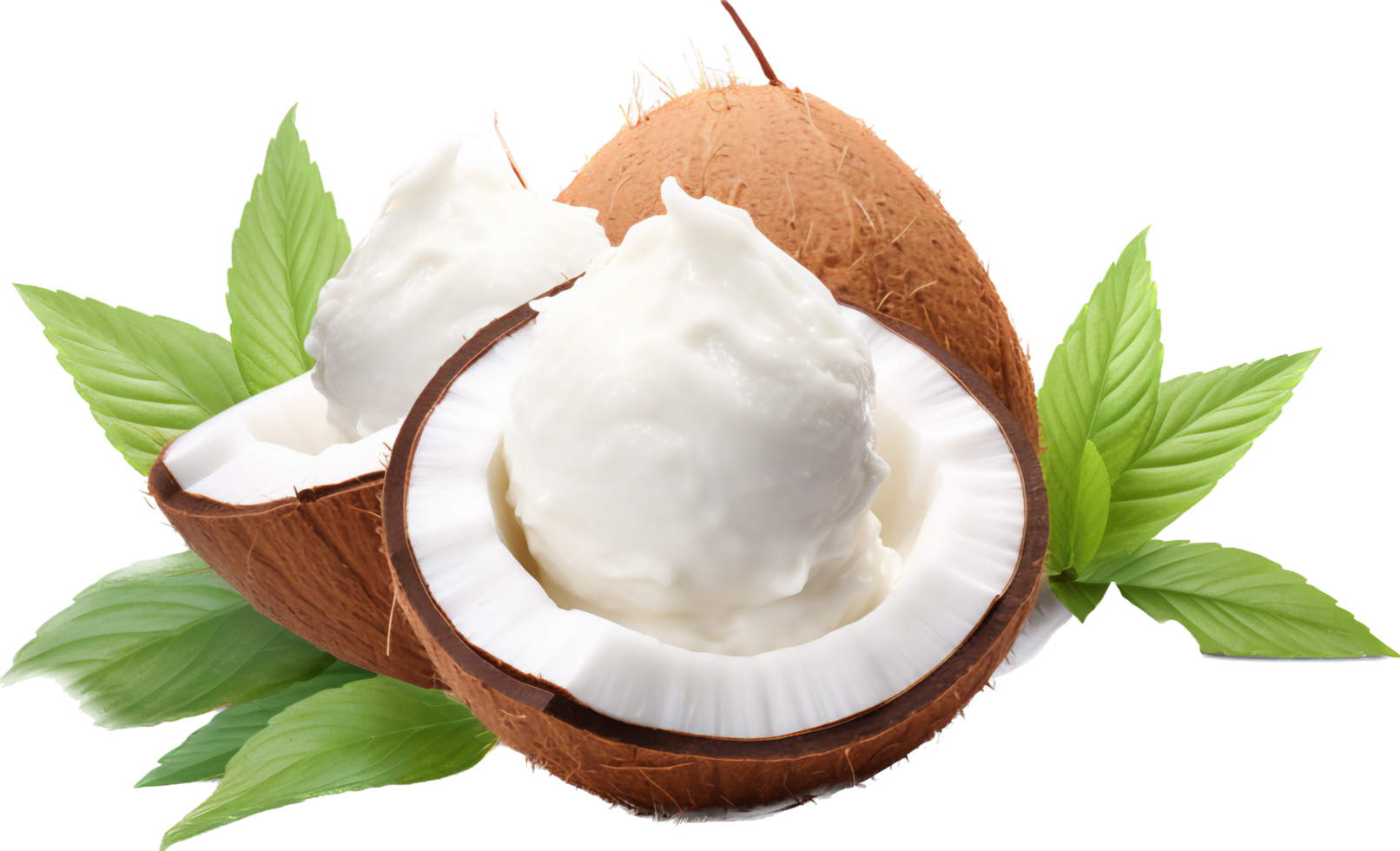 noix de coco la glace crème png avec ai généré.