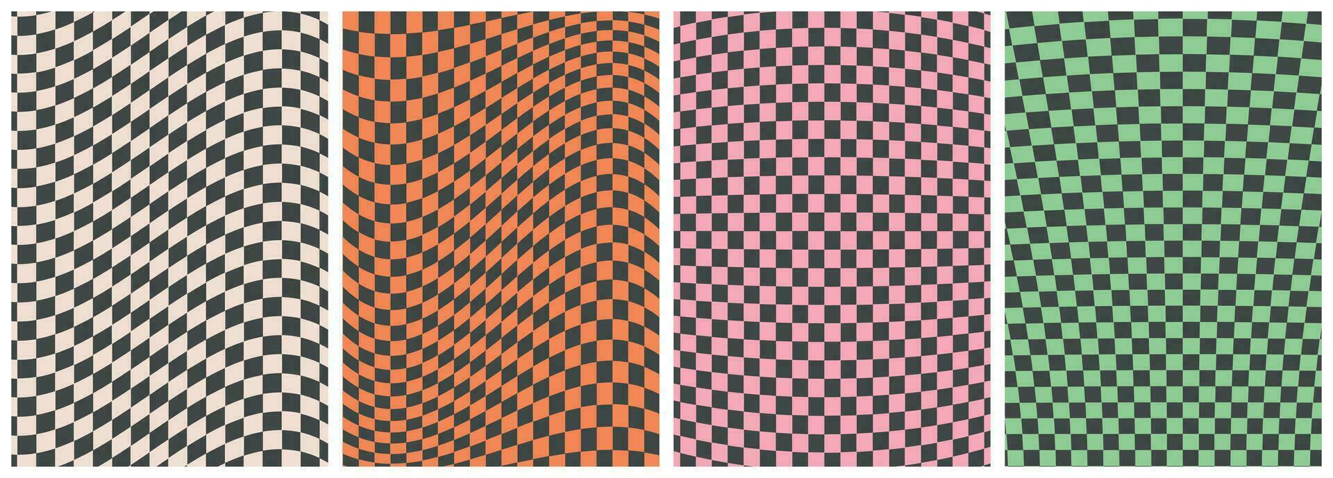 Set of colorful abstract backgrounds.Y2k aesthetic.Vector cards in retro psychedelic style.Groovy backgrounds.Groovy backgrounds vector