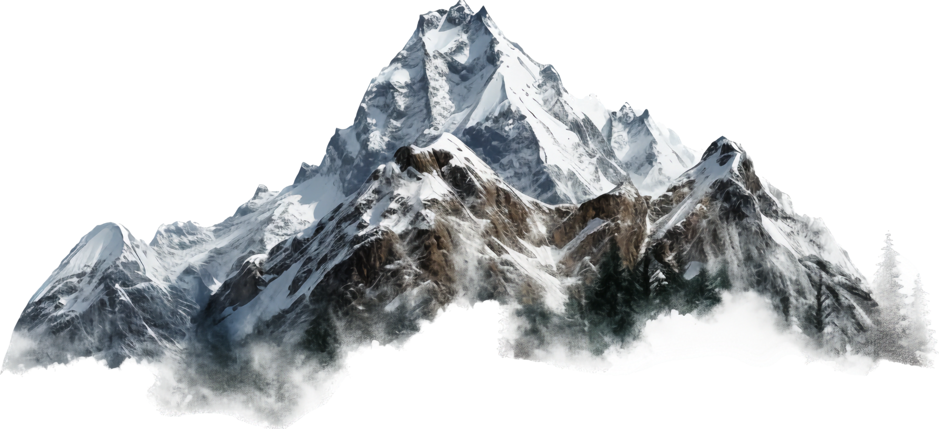 Mountain png with AI generated.