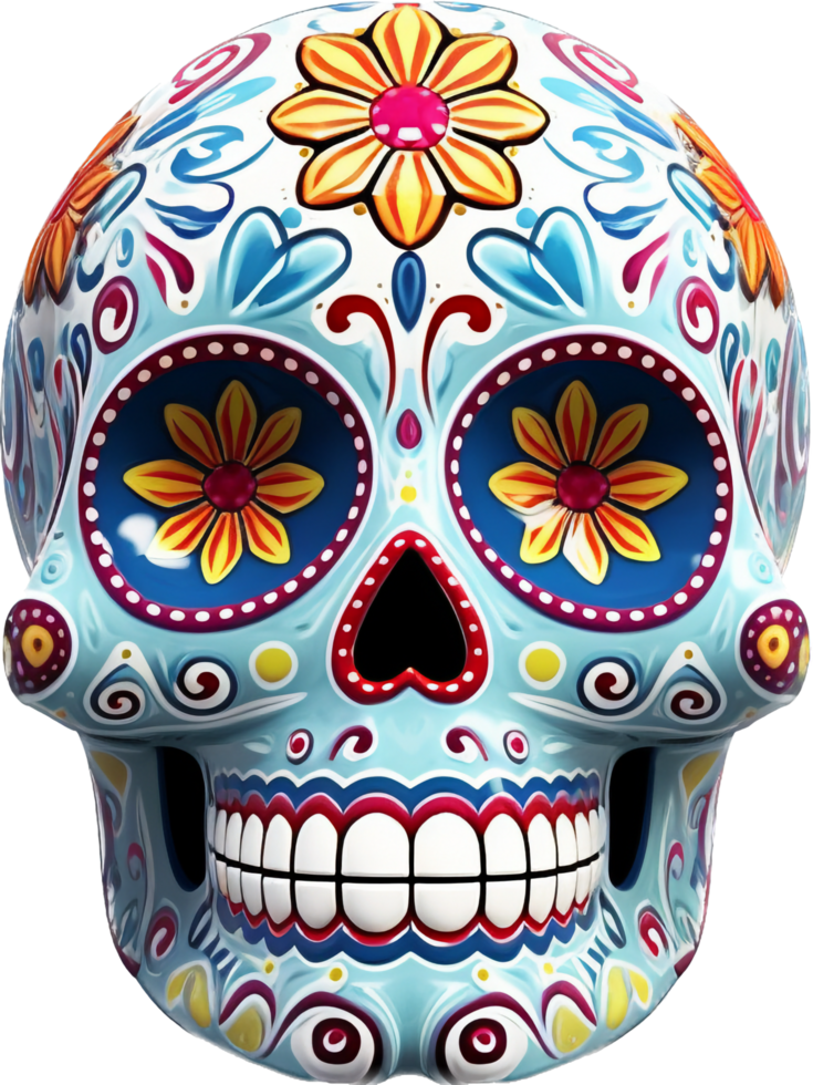 Sugar skull png with AI generated.