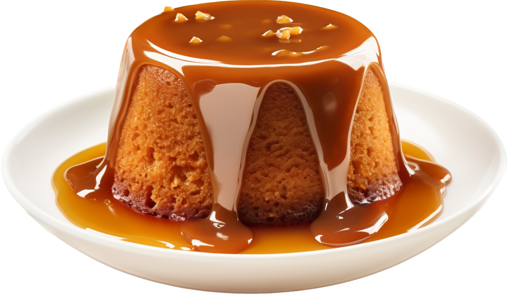 gluant caramel au beurre pudding png avec ai généré.