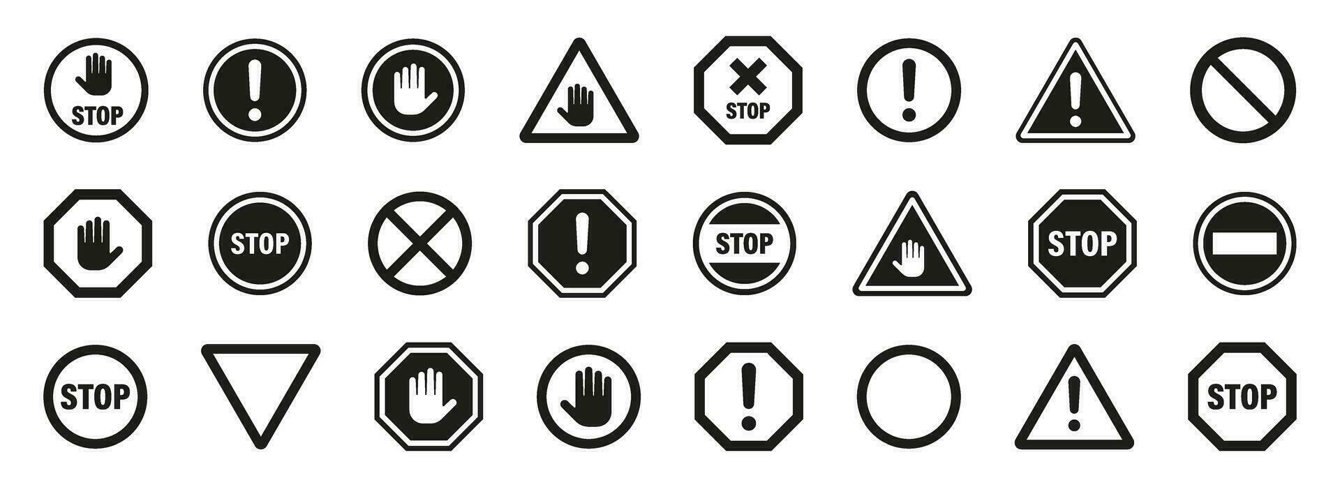 Set stop sign icons set. Set of prohibition sign. Vector illustration