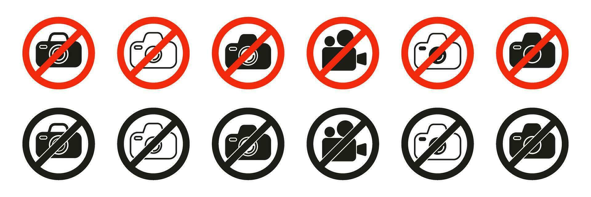 cámara es prohibido y prohibido aquí. vector ilustración