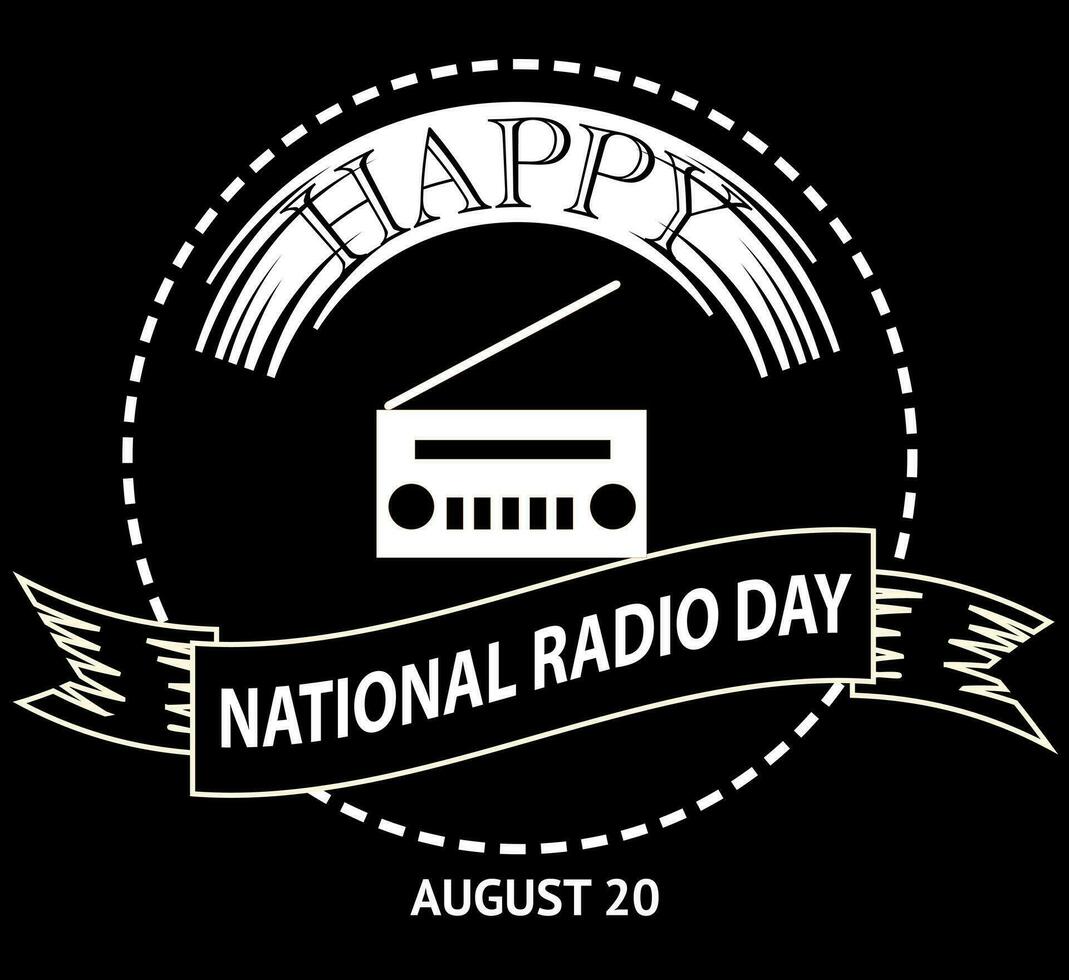 National Radio Day Sign vector