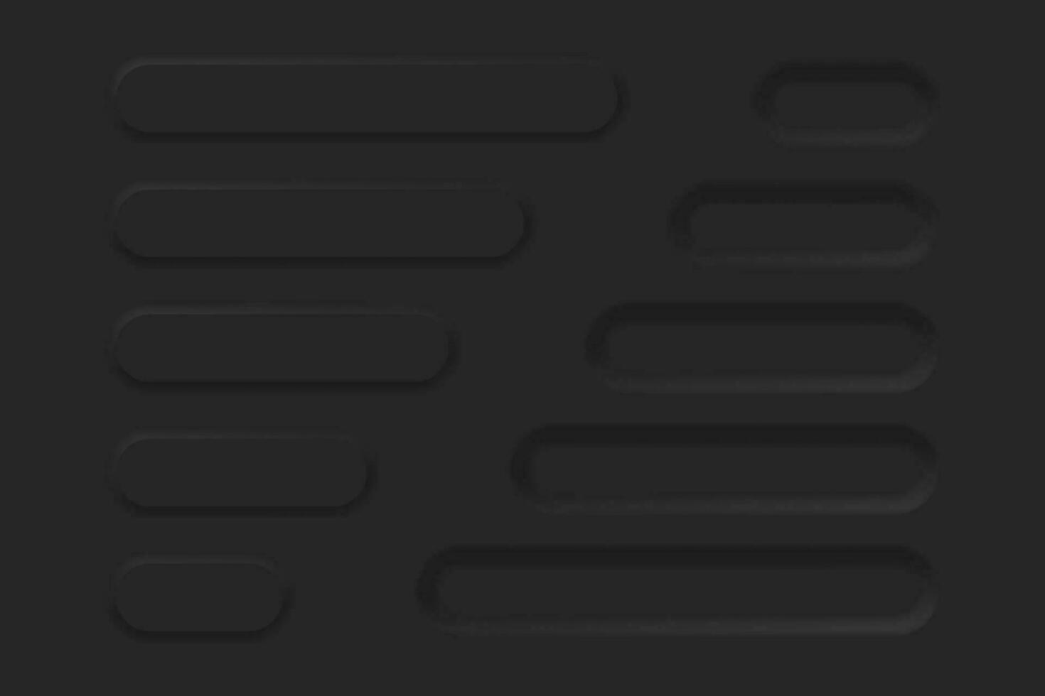 Set of vector editable neomorphic buttons. Vector illustration