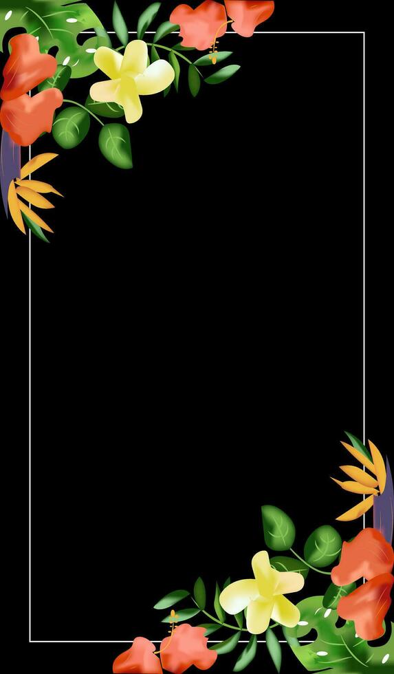 Tropical Flowers Background vector