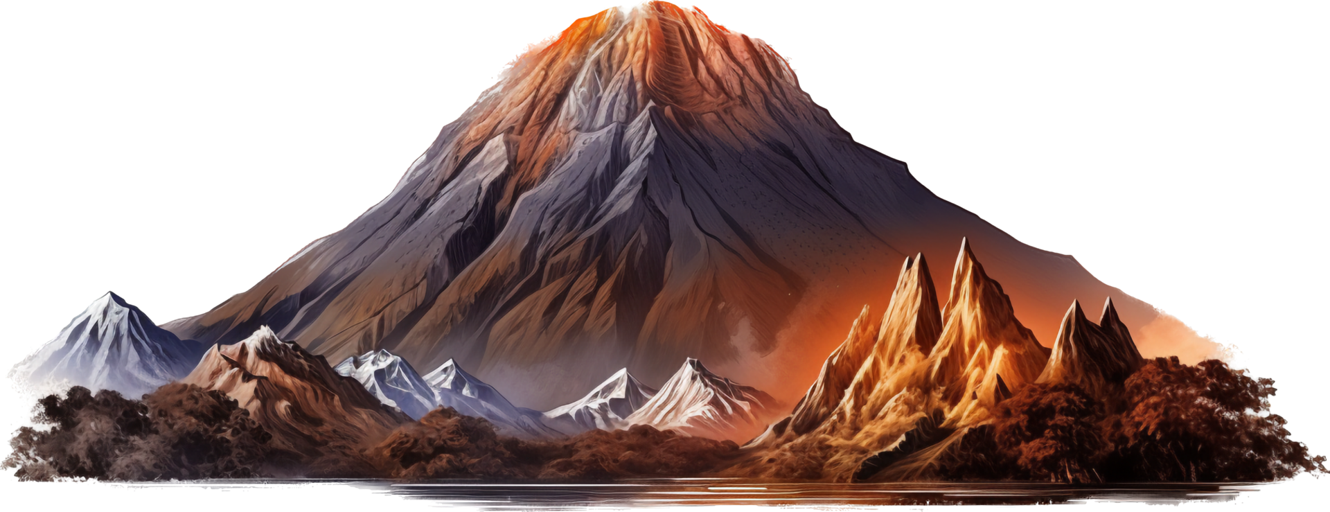 Volcano png with AI generated.