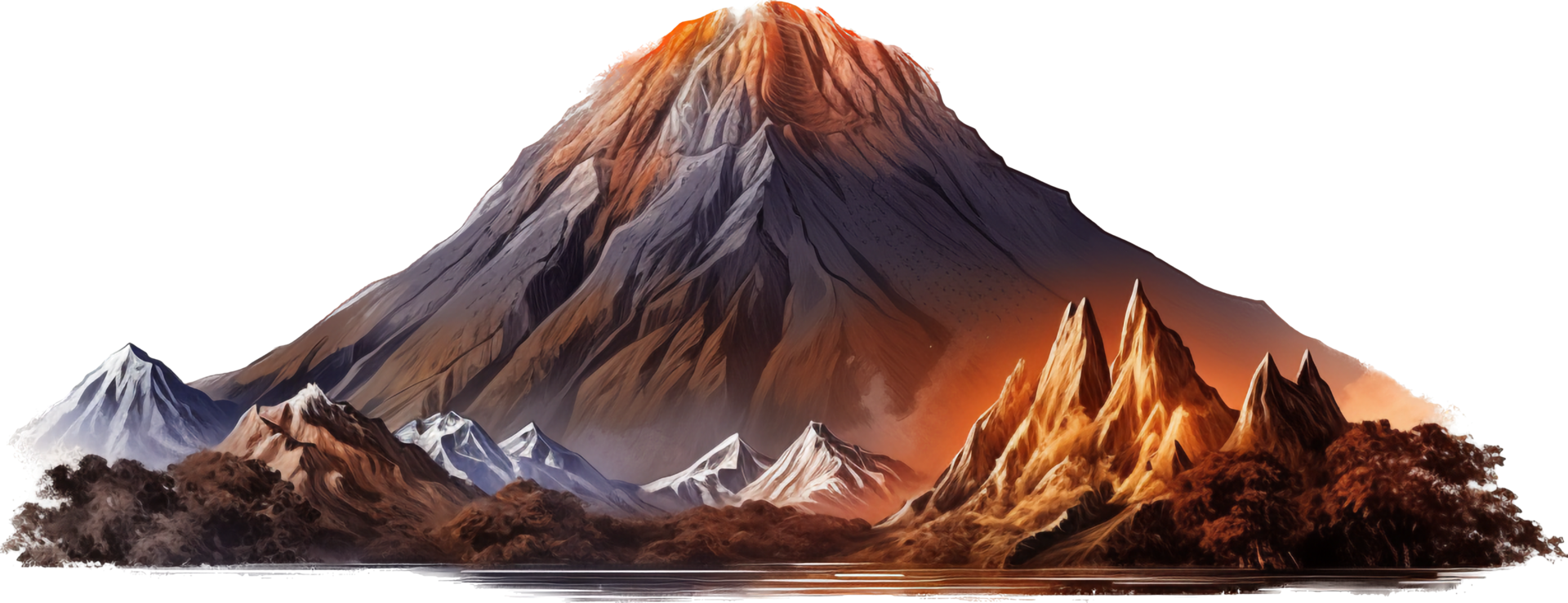 Volcano png with AI generated.