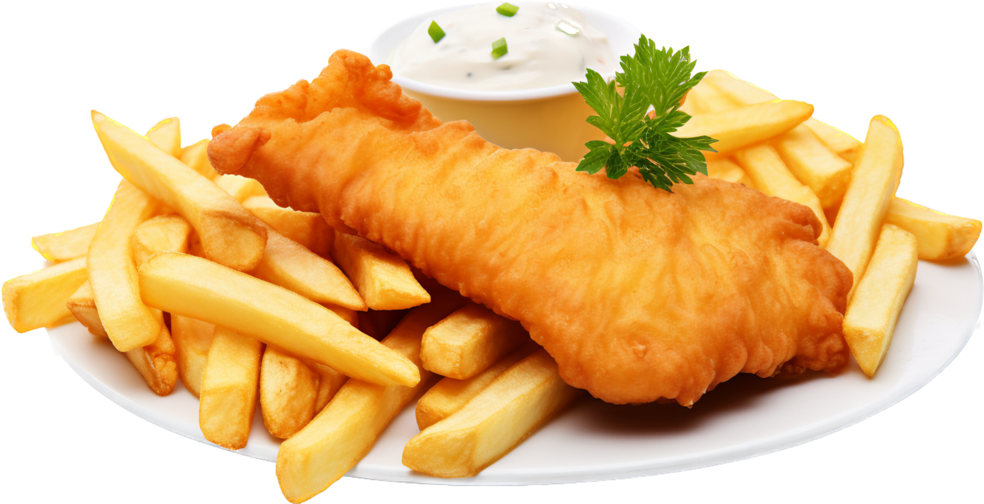 Fish and chips png with AI generated.