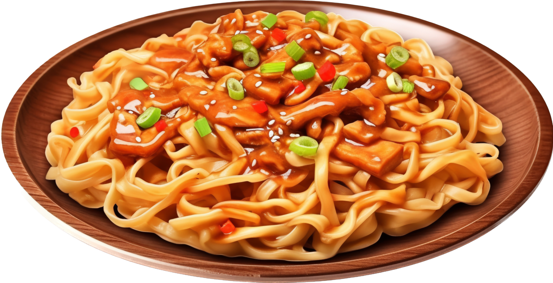 Cantonese Soy Sauce Pan Fried Noodles png with AI generated.