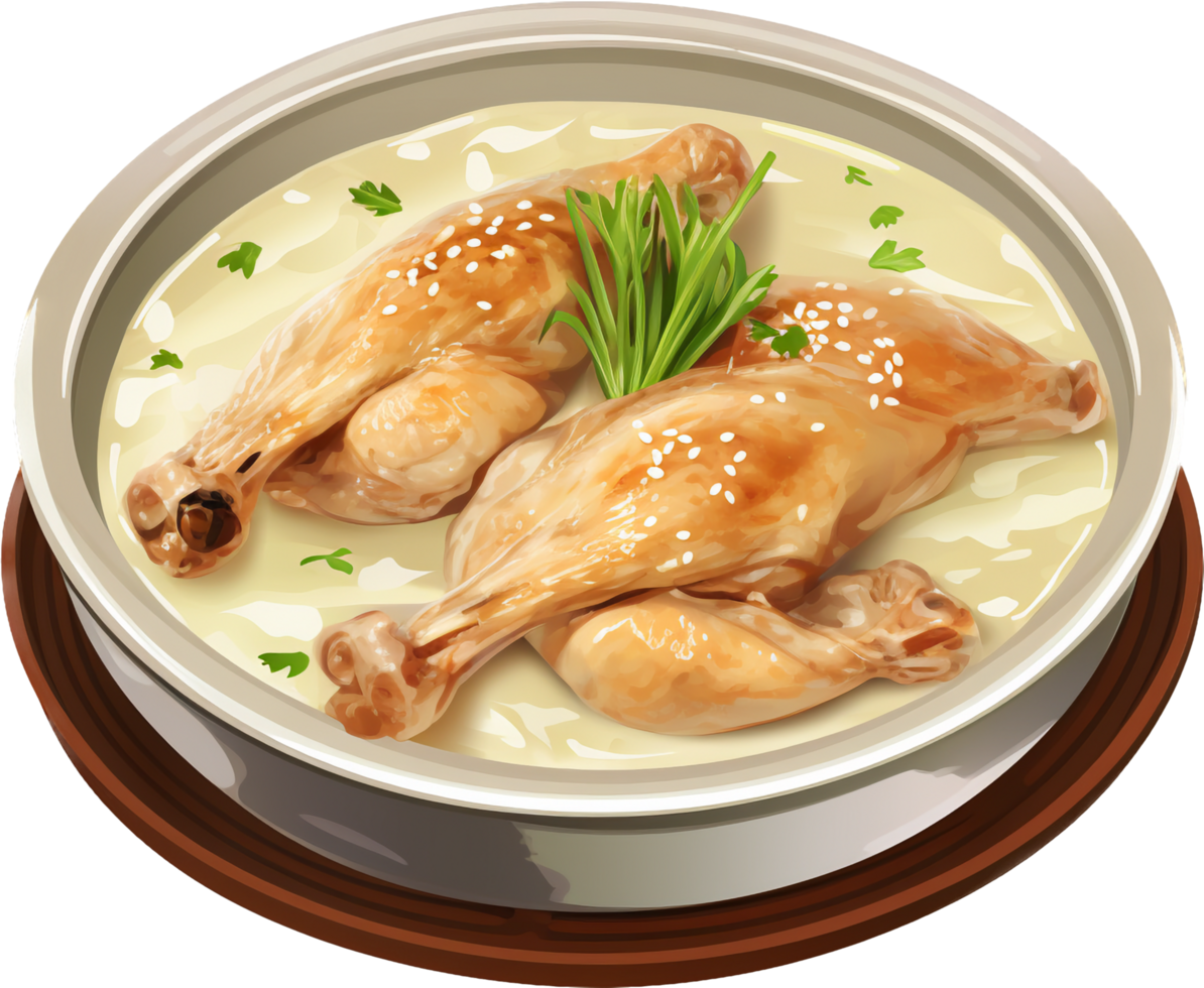 Ginseng chicken soup with . png