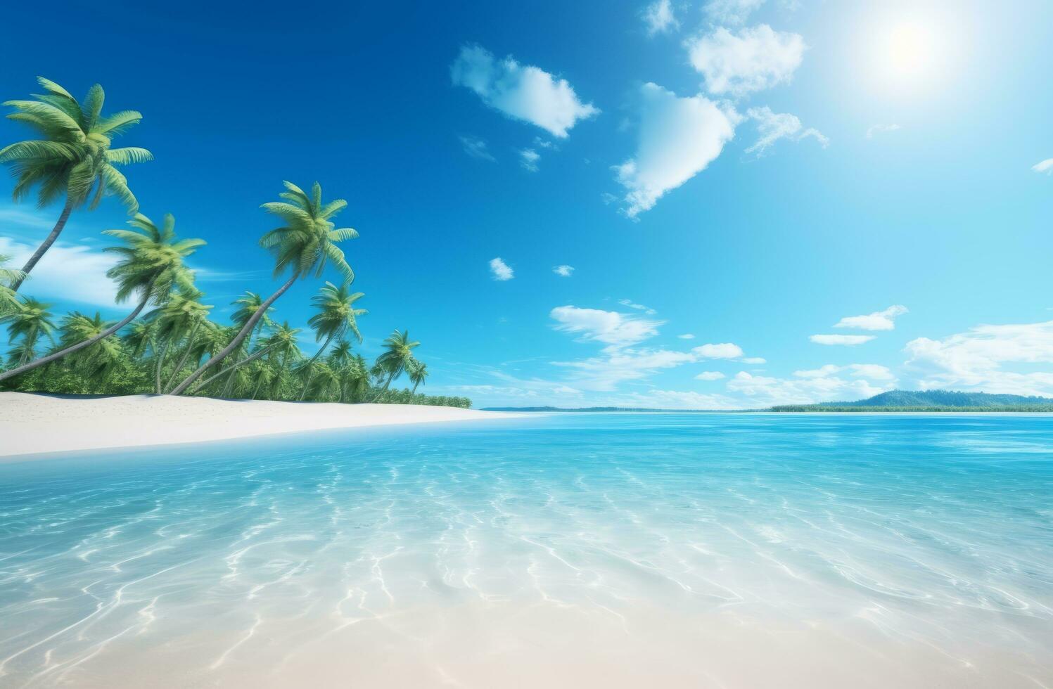 Tropical island beach wallpaper photo