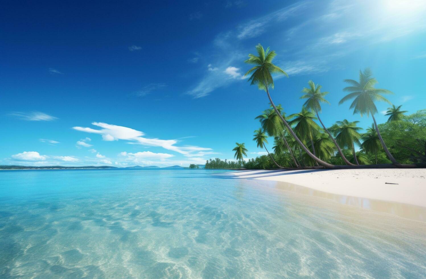 Tropical island beach wallpaper photo