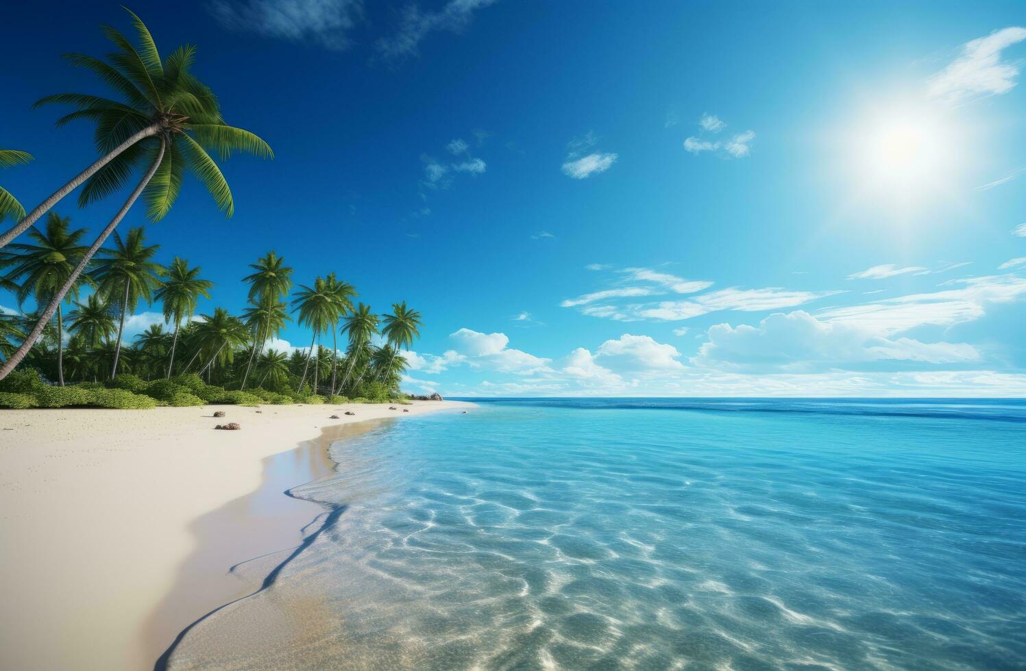 Tropical island beach wallpaper photo