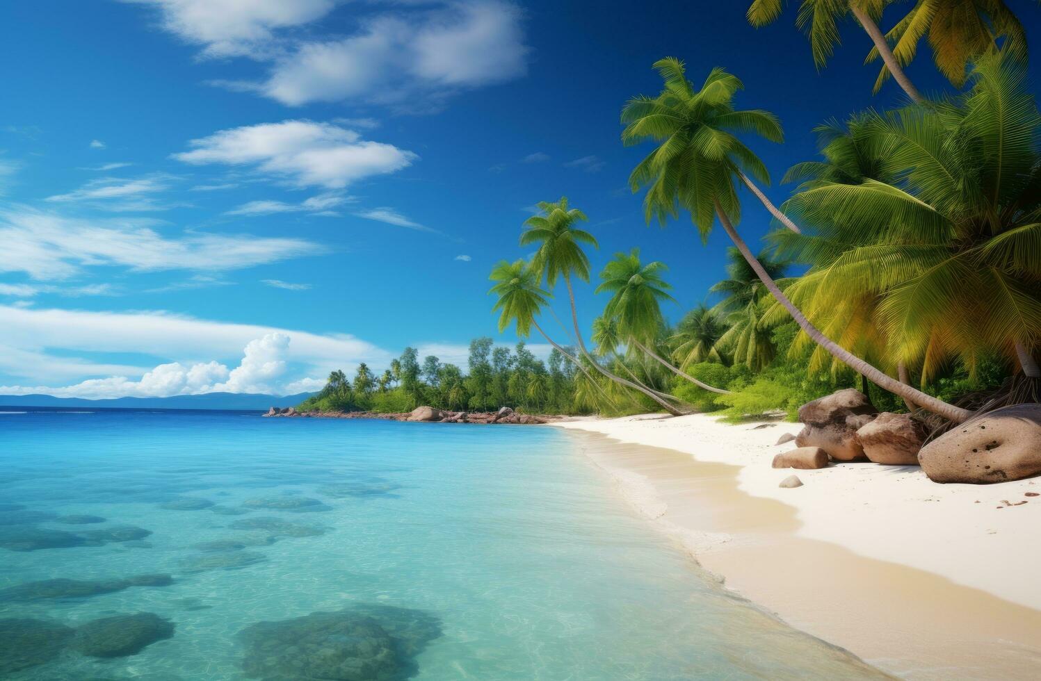 Tropical island beach wallpaper photo