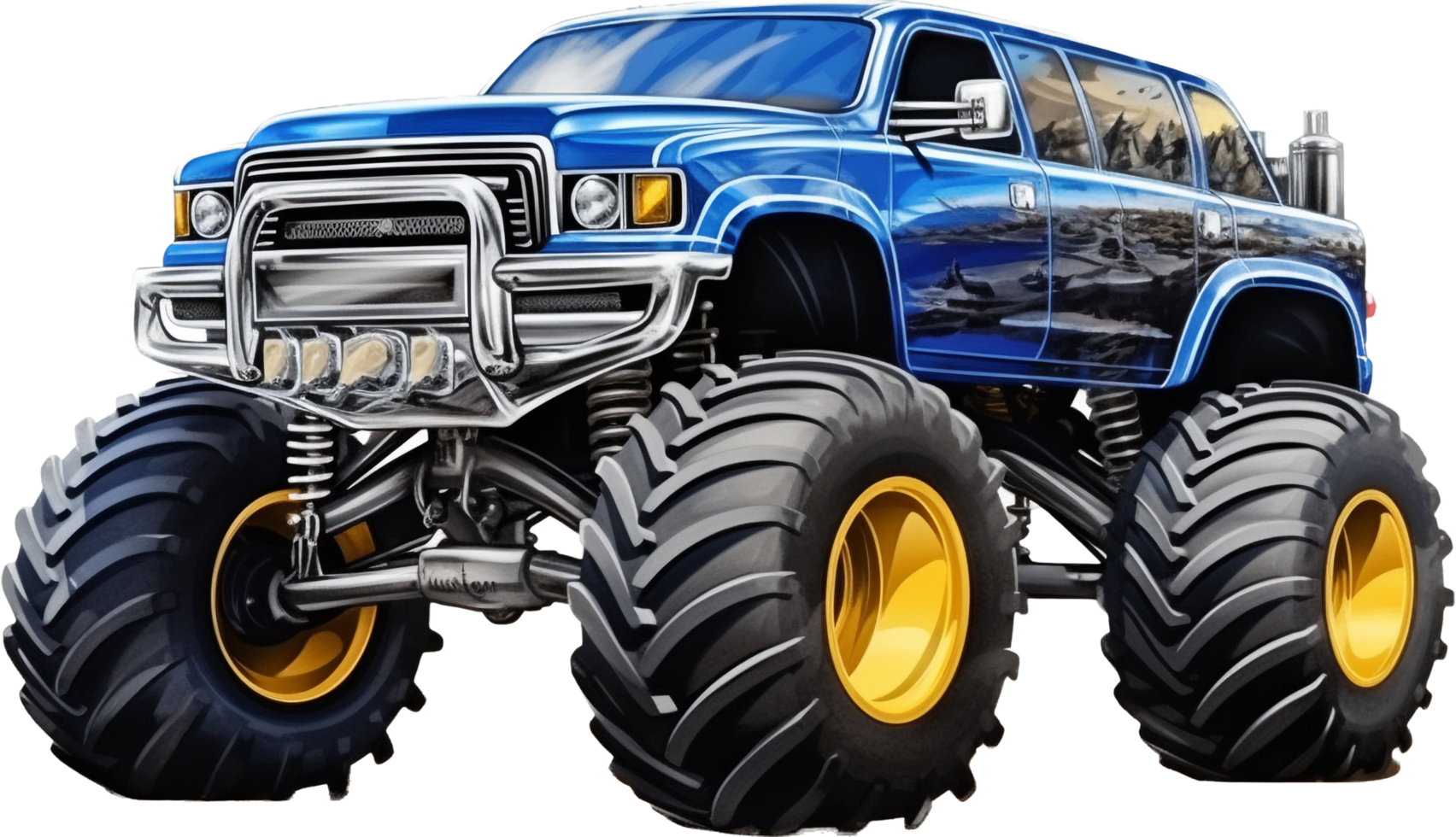 Monster truck png with AI generated.