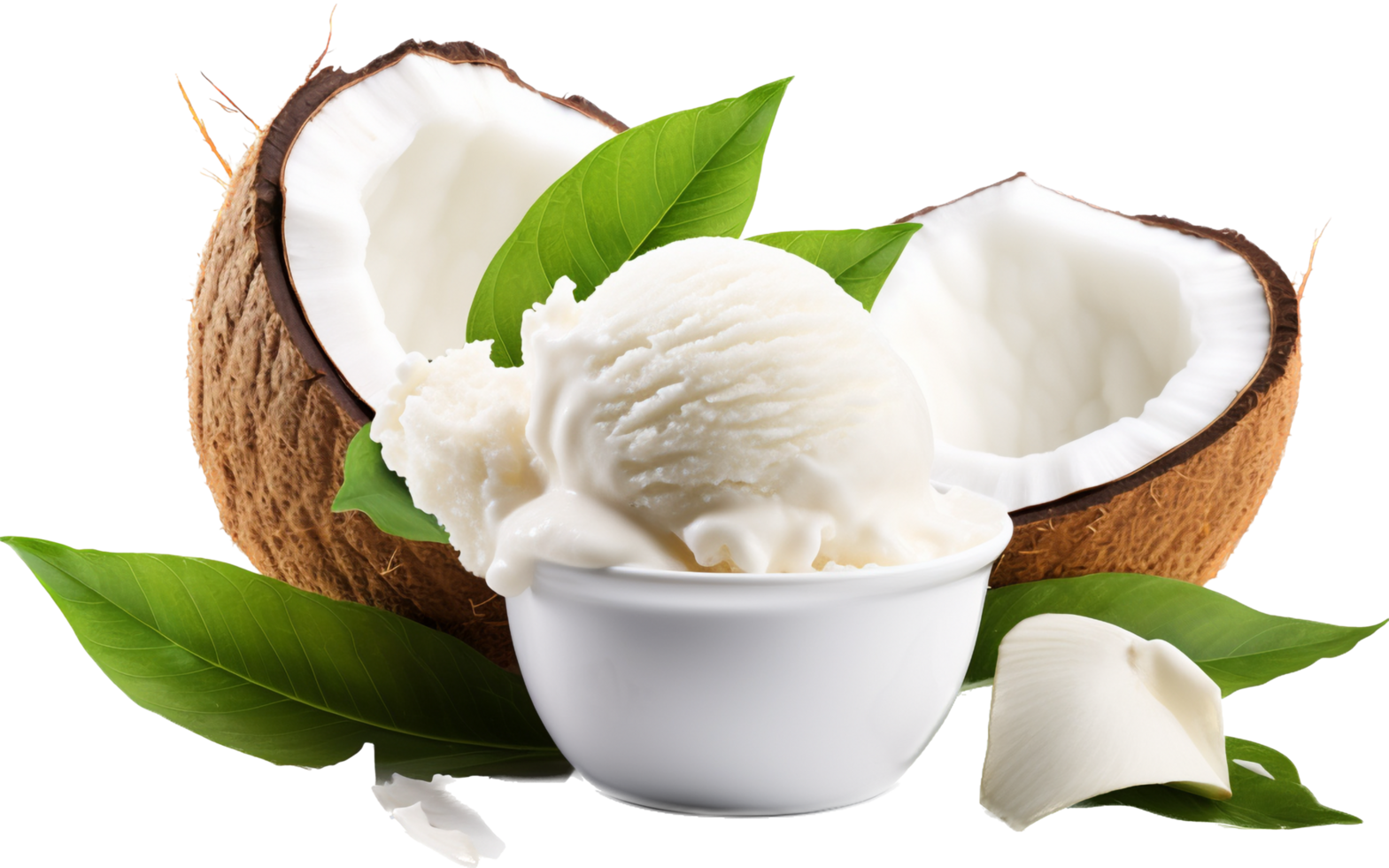 noix de coco la glace crème png avec ai généré.