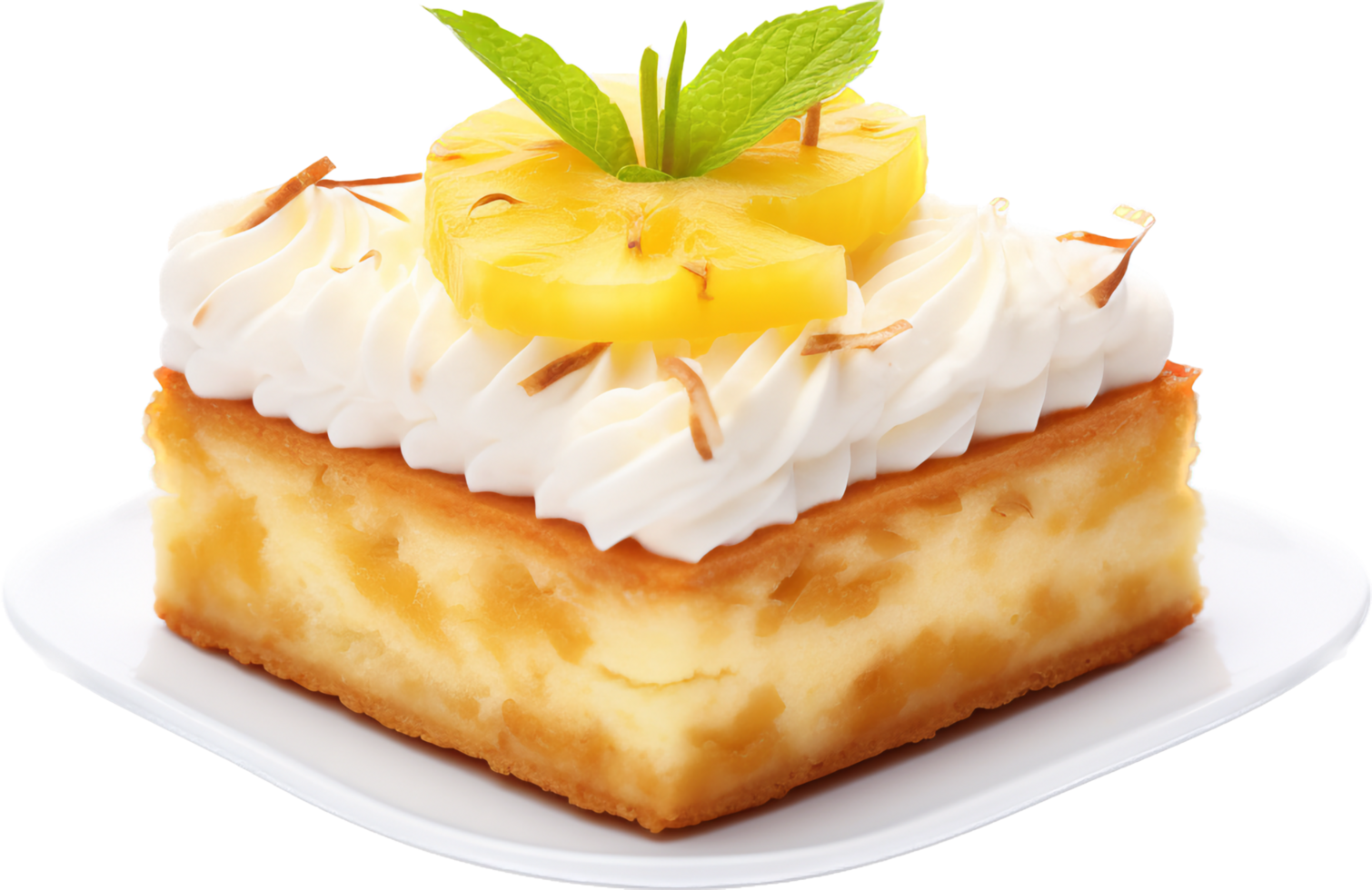 Pineapple cake png with AI generated.