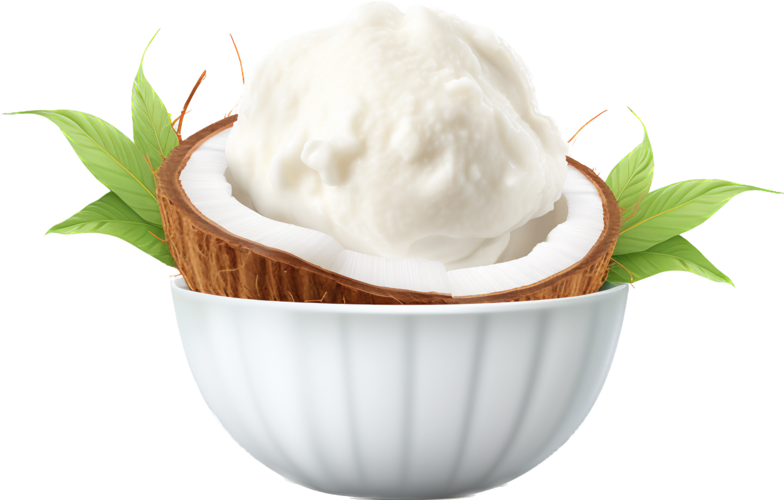 noix de coco la glace crème png avec ai généré.