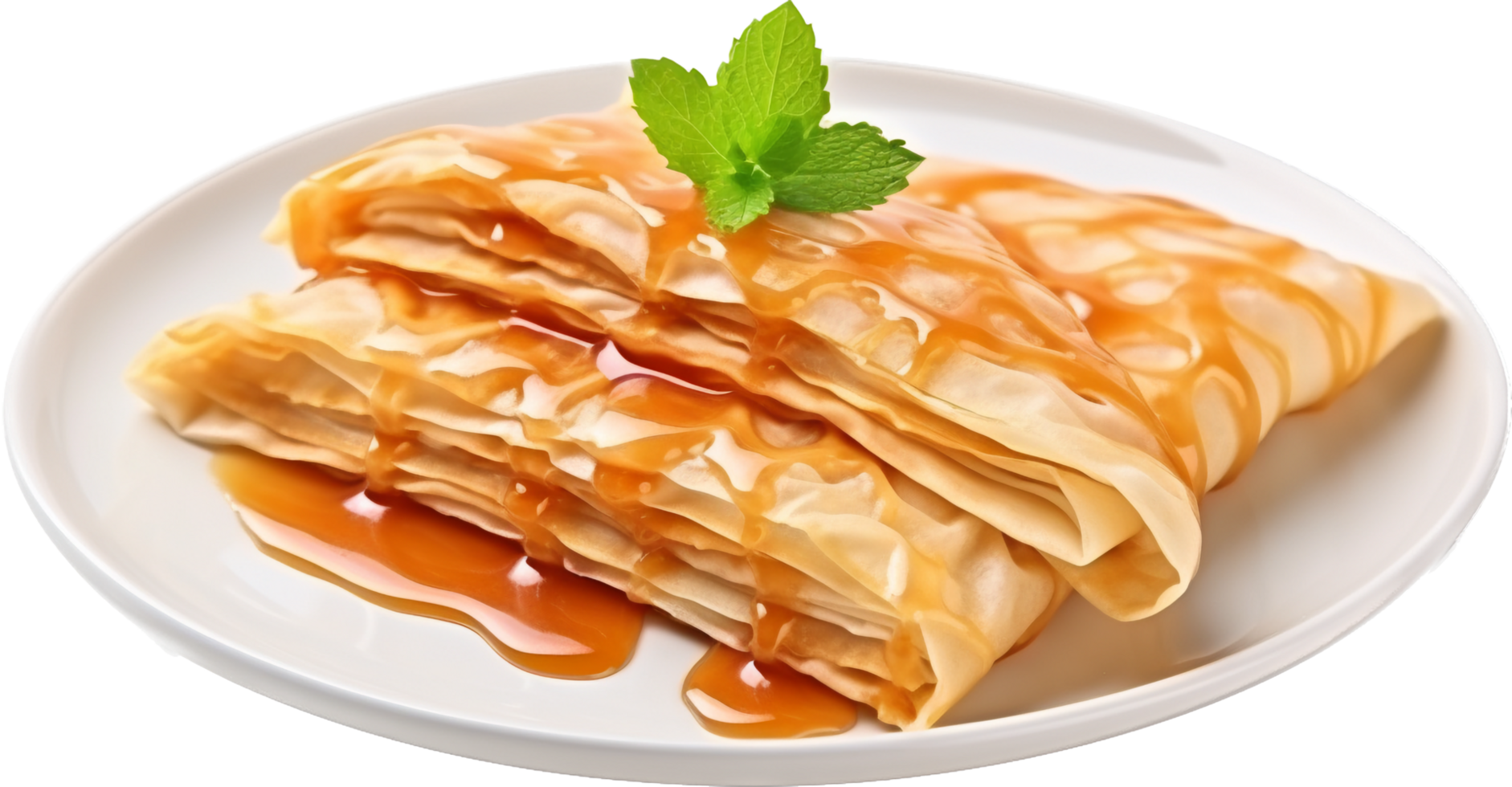 Sweet thai crepe png with AI generated.