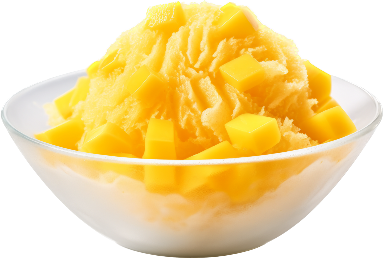 Mango shaved ice png with AI generated.