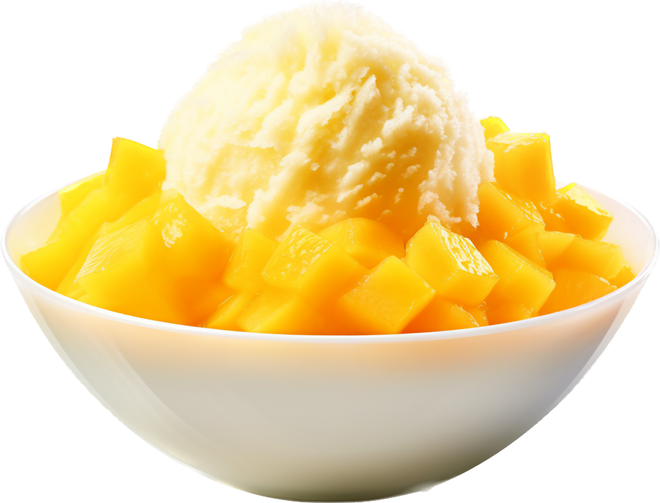 Mango shaved ice png with AI generated.