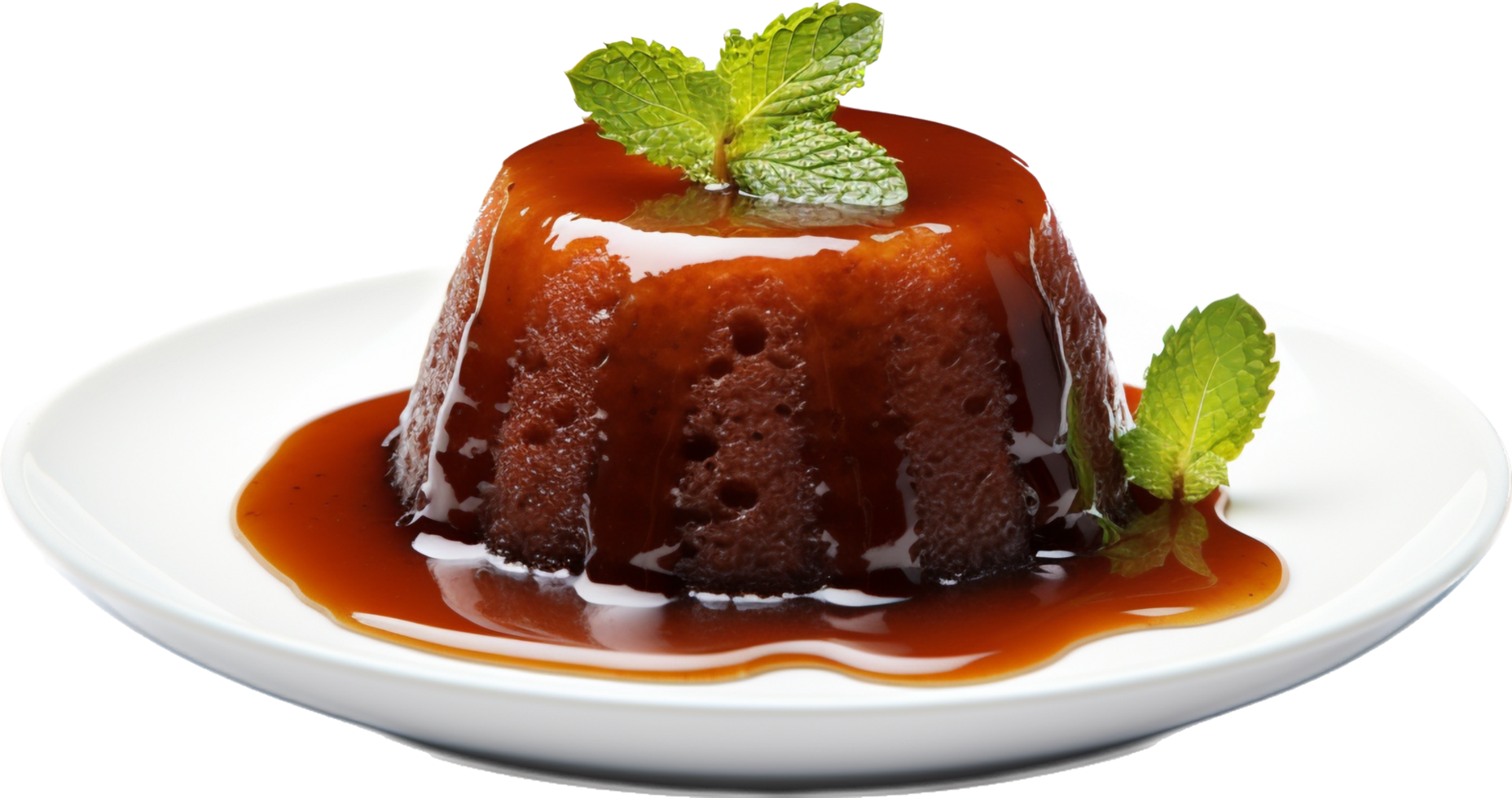 gluant caramel au beurre pudding png avec ai généré.