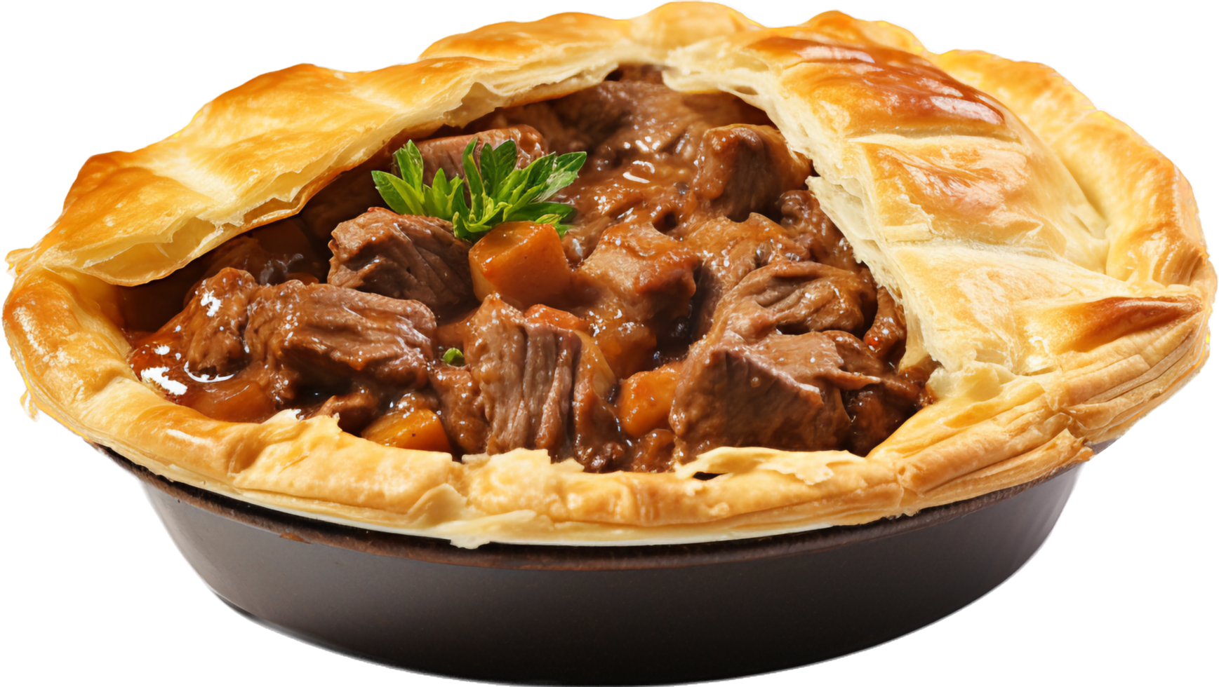 steak and kidney pie png with AI generated.