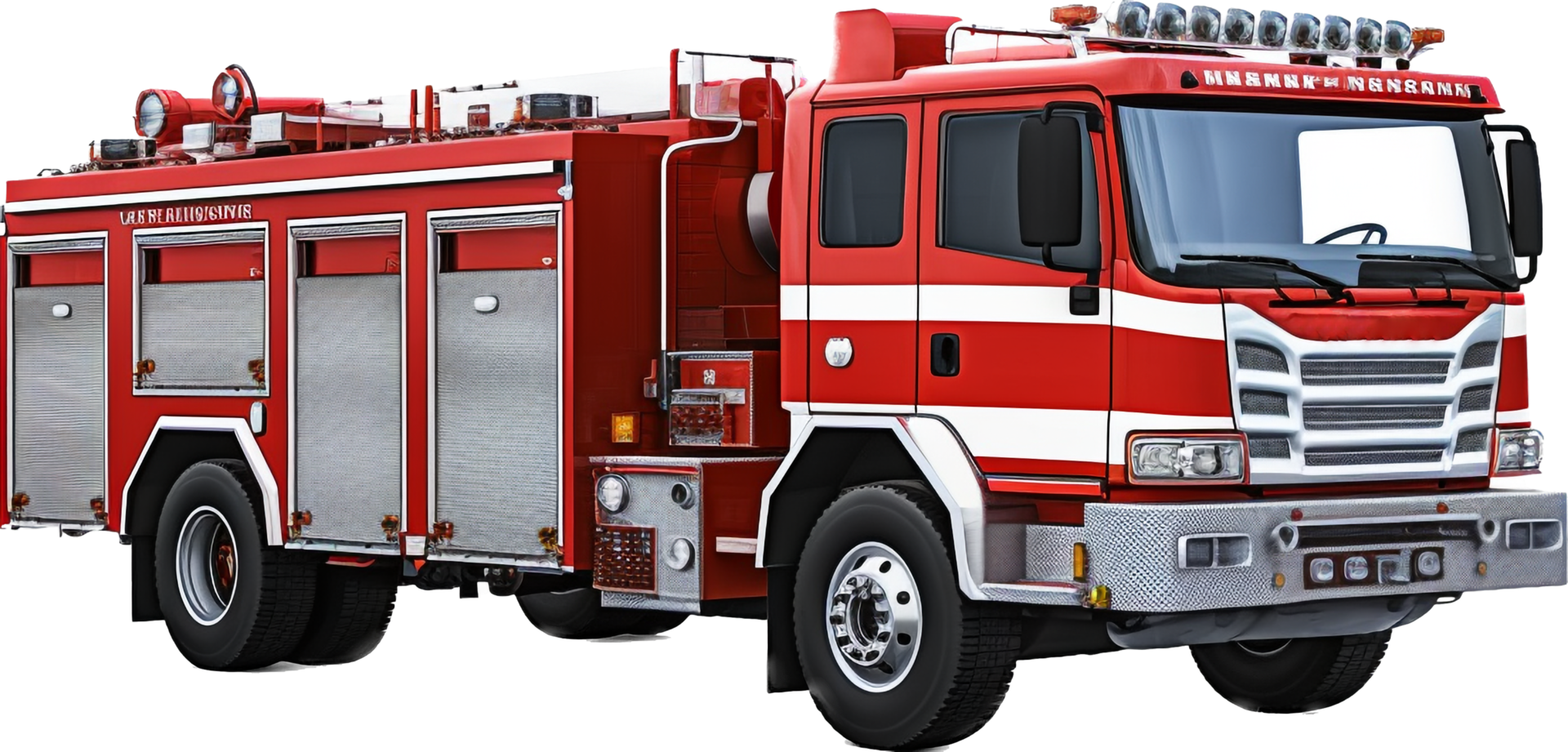 Firetruck png with AI generated.