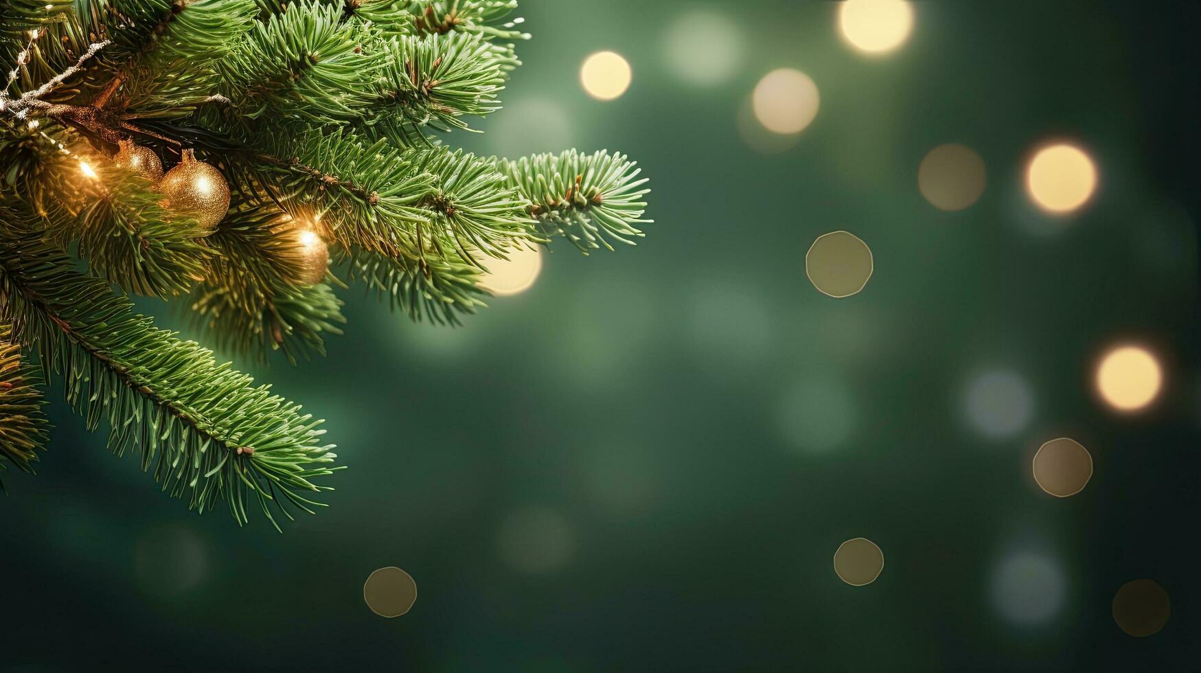 Christmas green background with fir branches photo