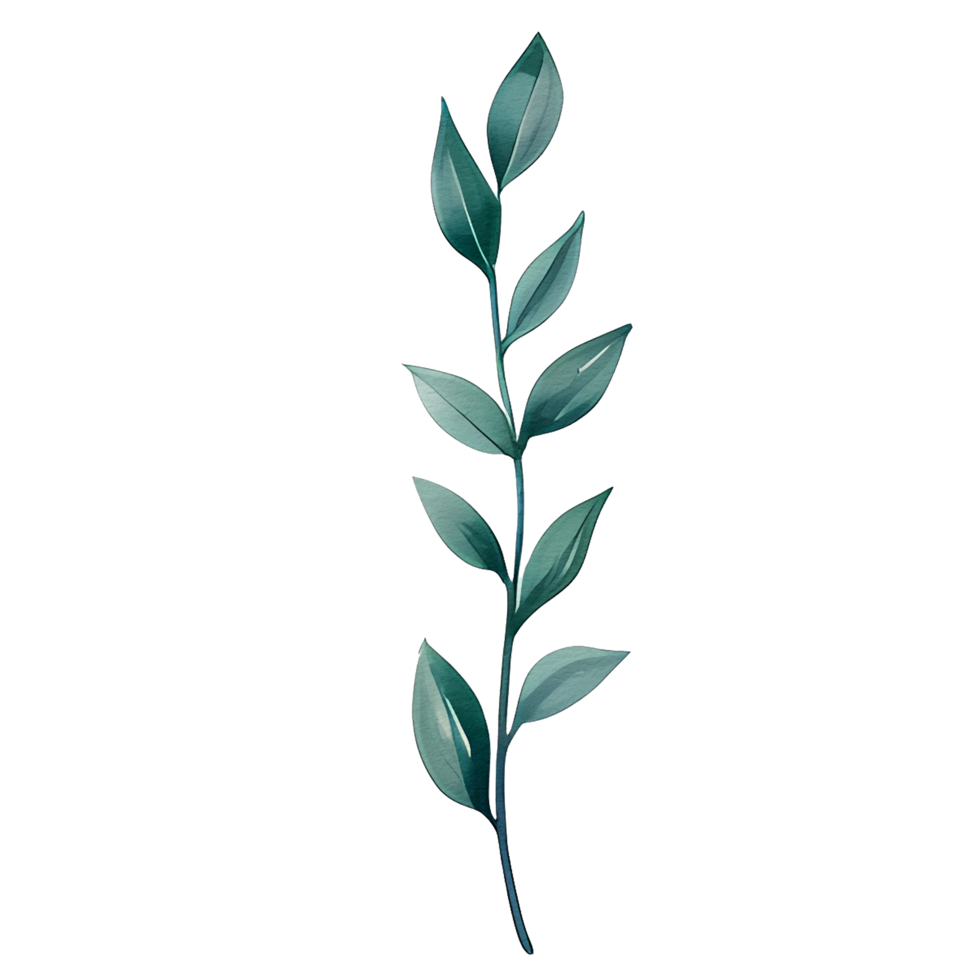 watercolor natural leaf, ai generative png