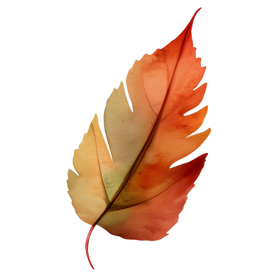 watercolor autumn leaf, ai generative png