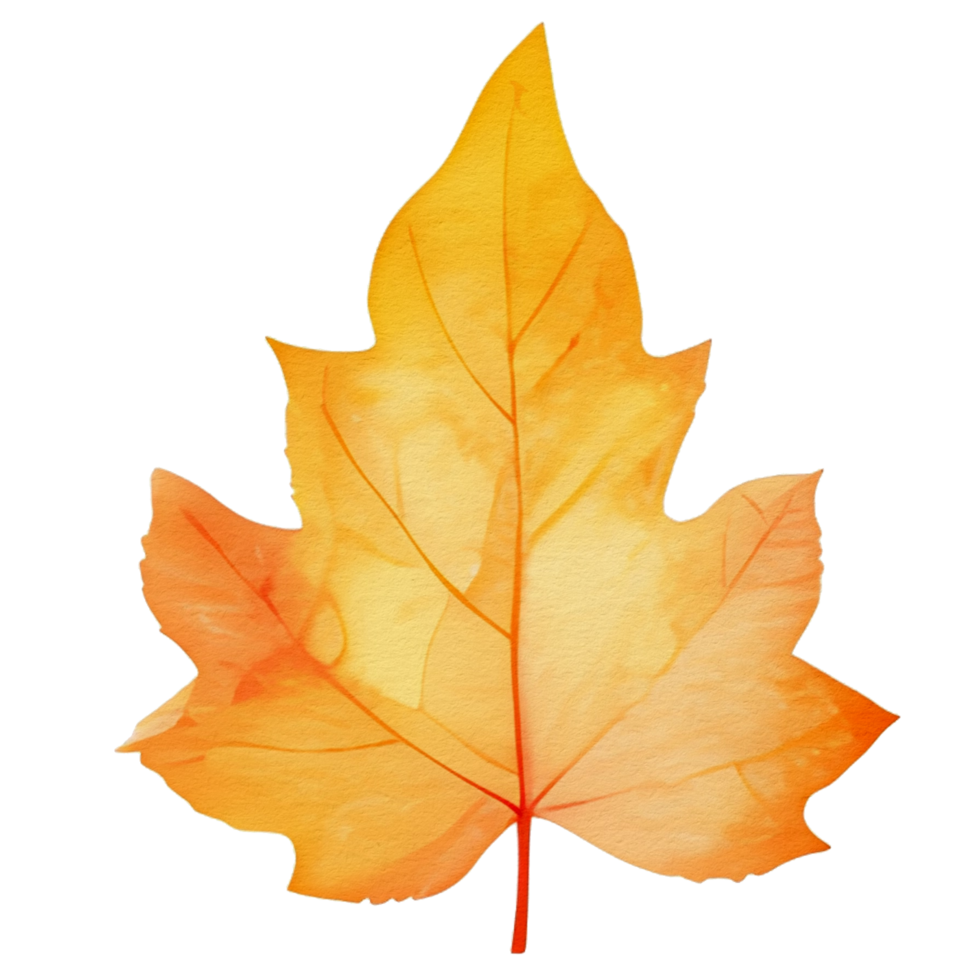 watercolor autumn leaf, ai generative png