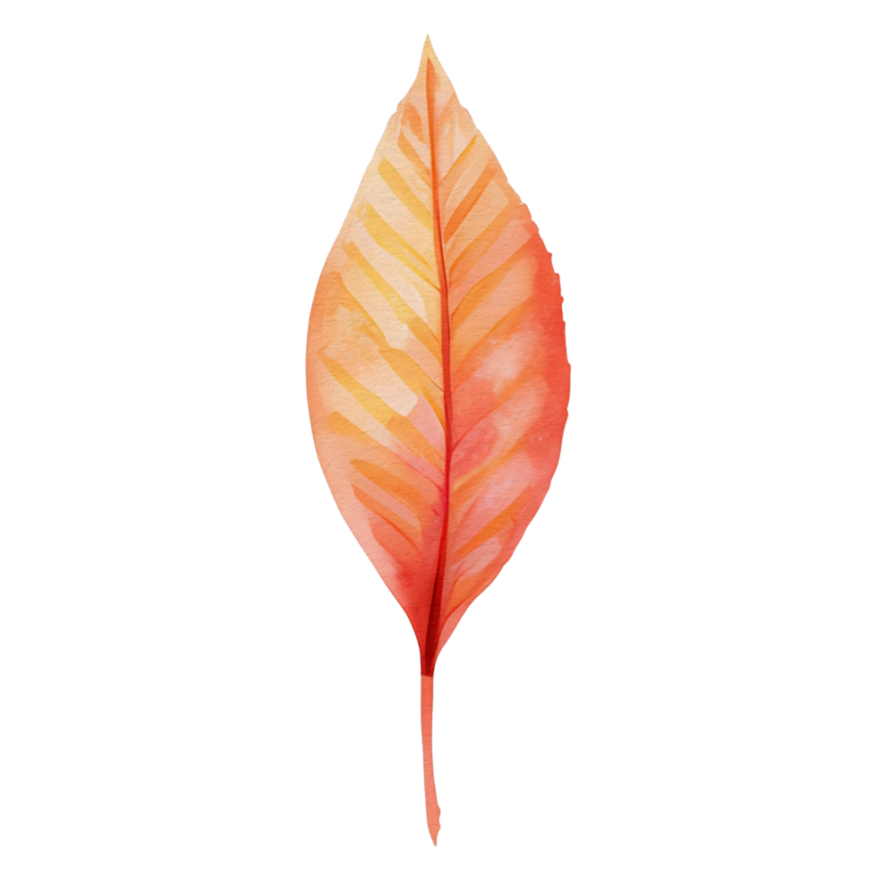 watercolor autumn leaf, ai generative png