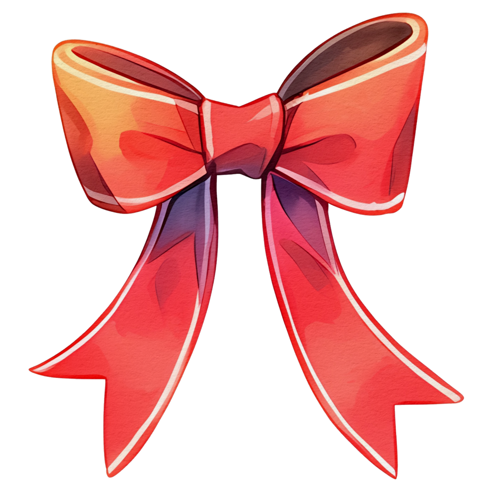 watercolor cute red ribbon, png