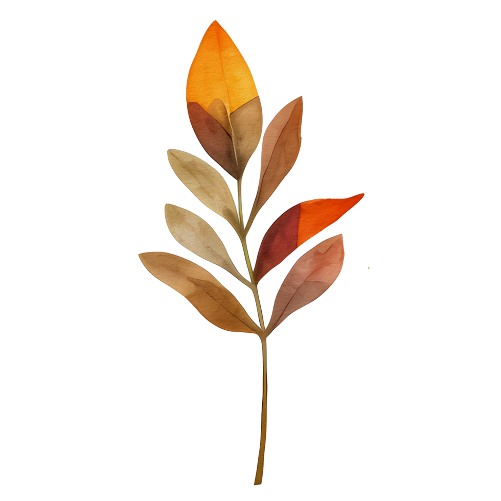 watercolor autumn leaf, ai generative png