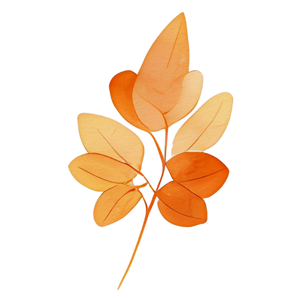 watercolor natural leaf, ai generative png