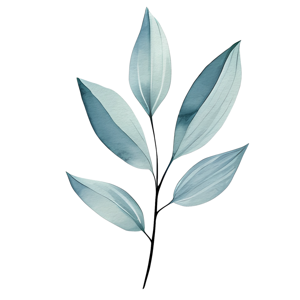 watercolor natural leaf, ai generative png